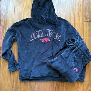 Arkansas Black Hoodie and Sweatpants Set